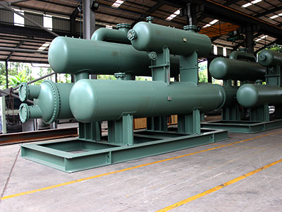 化工行業配套大型滿液式換熱器撬塊